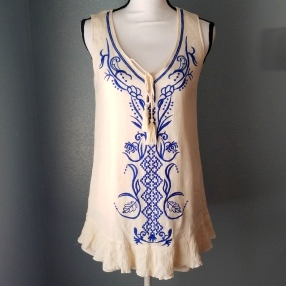 Ark & Co Boho Embroidered Tunic Tank Top - Picture 4 of 8